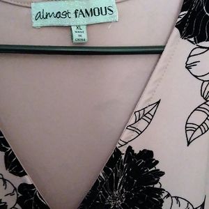 Dusty pink and black floral wrap dress *NWT